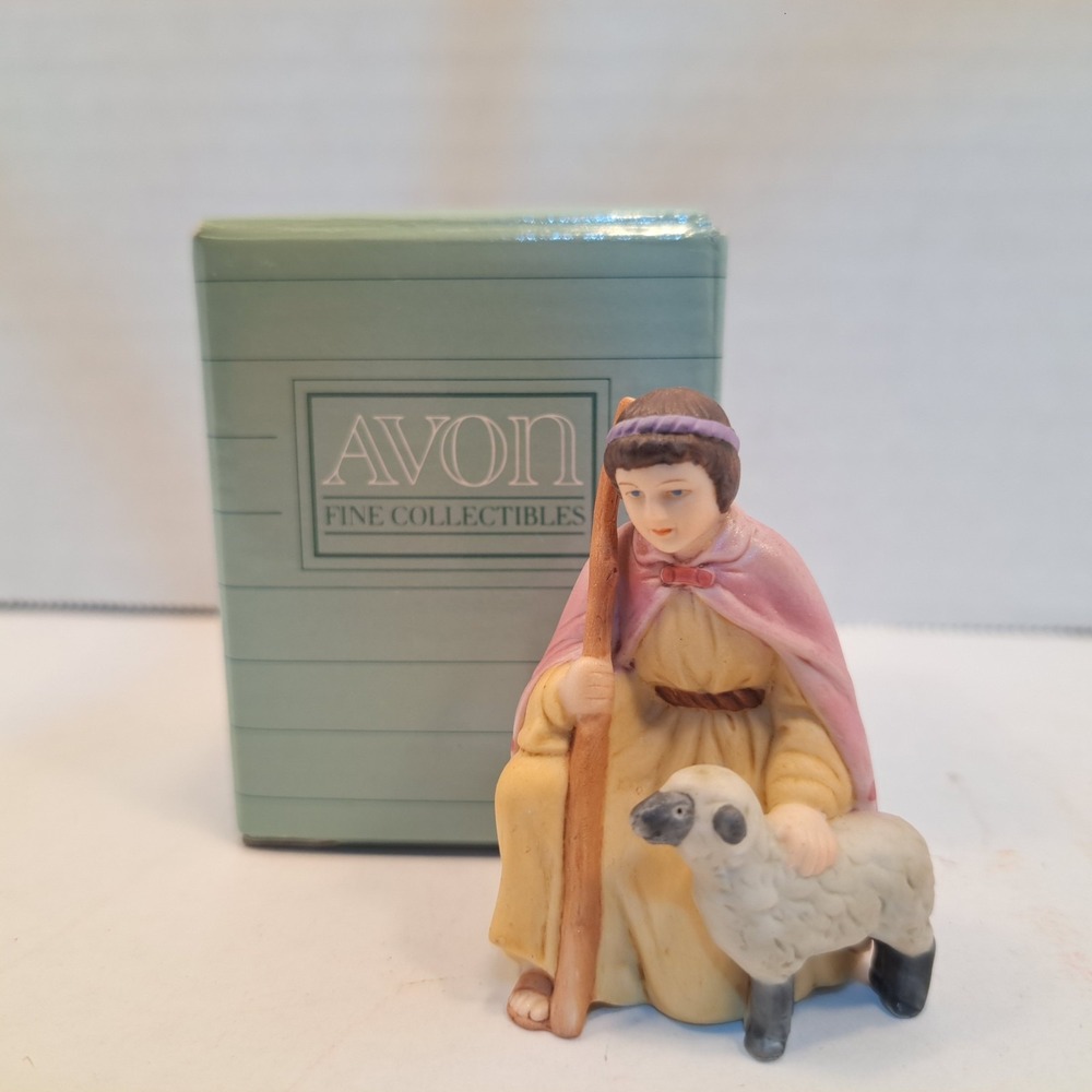 Avon O Holy Night Porcelain Nativity Shepherd Boy & Lamb Figurine New In Box!